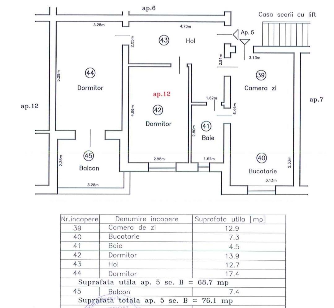 Apartament cu 3 camere si loc de parcare - Kaufland - Poză 11