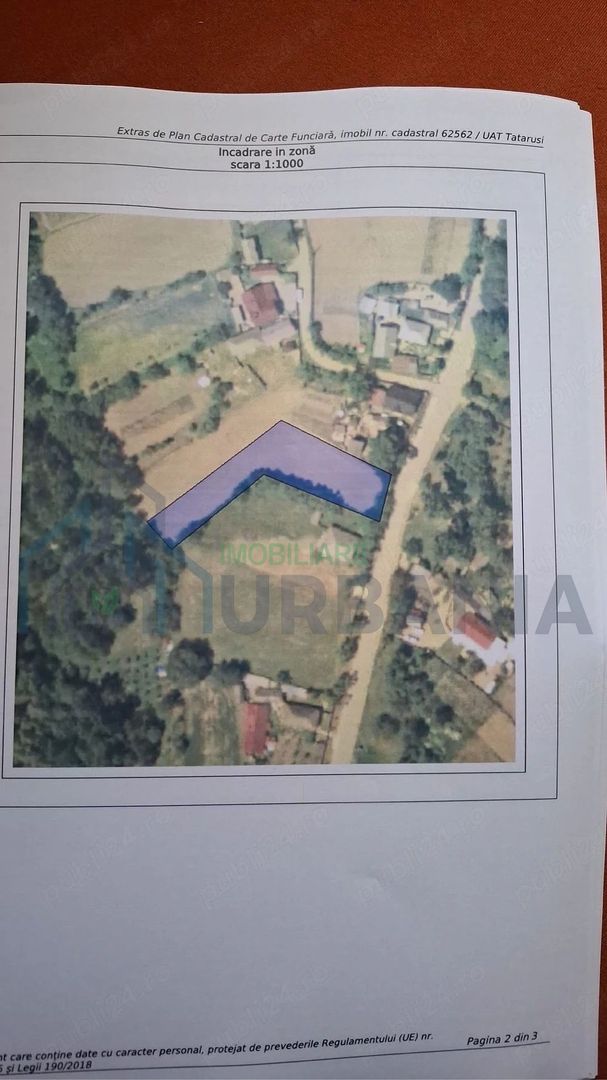 Teren intravilan de vanzare in Tatarusi, zona Pietrosul - Poză 2
