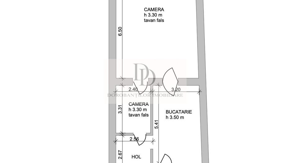 Spațiu de birou 2 camere etaj 1 | 2 parcări | Central - Dorobanților - Schiță 13