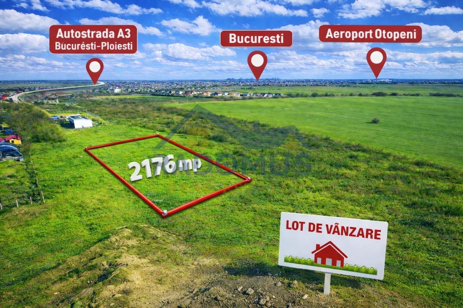 Teren intravilan–Balotești | 2.176 mp | Utilitati Disponibile I 64€/MP - Poză 2