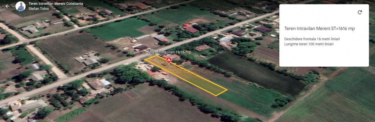 Oportunitate de investitie teren intravilan 1616 mp Mereni Constanta - Poză 6