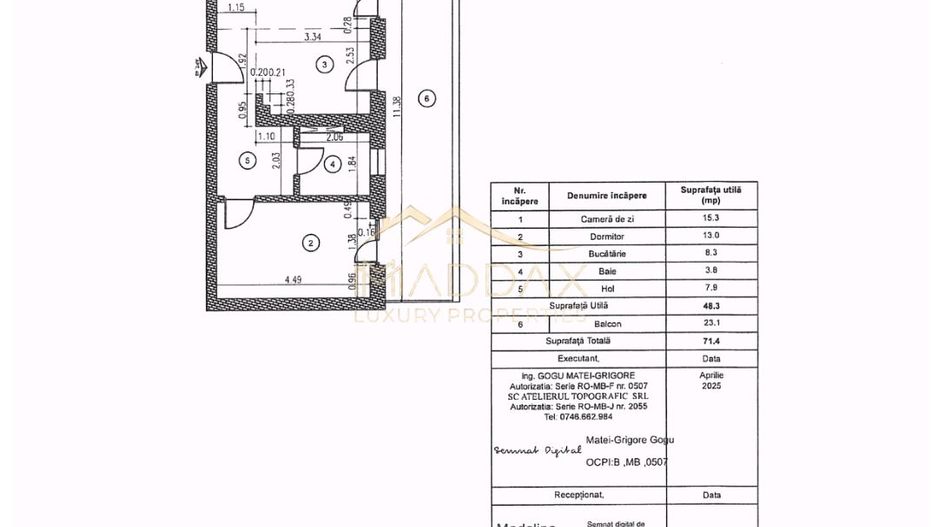 Apartament 2 Camere de Lux /Fabrica de Glucoza/Predare la alb-169.000 € - Schiță 8