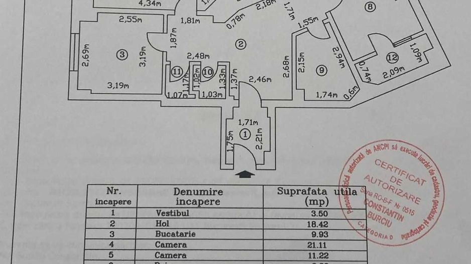 APARTAMENT 4 CAMERE | UNIVERSITATE | BLOC 80' - Schiță 8