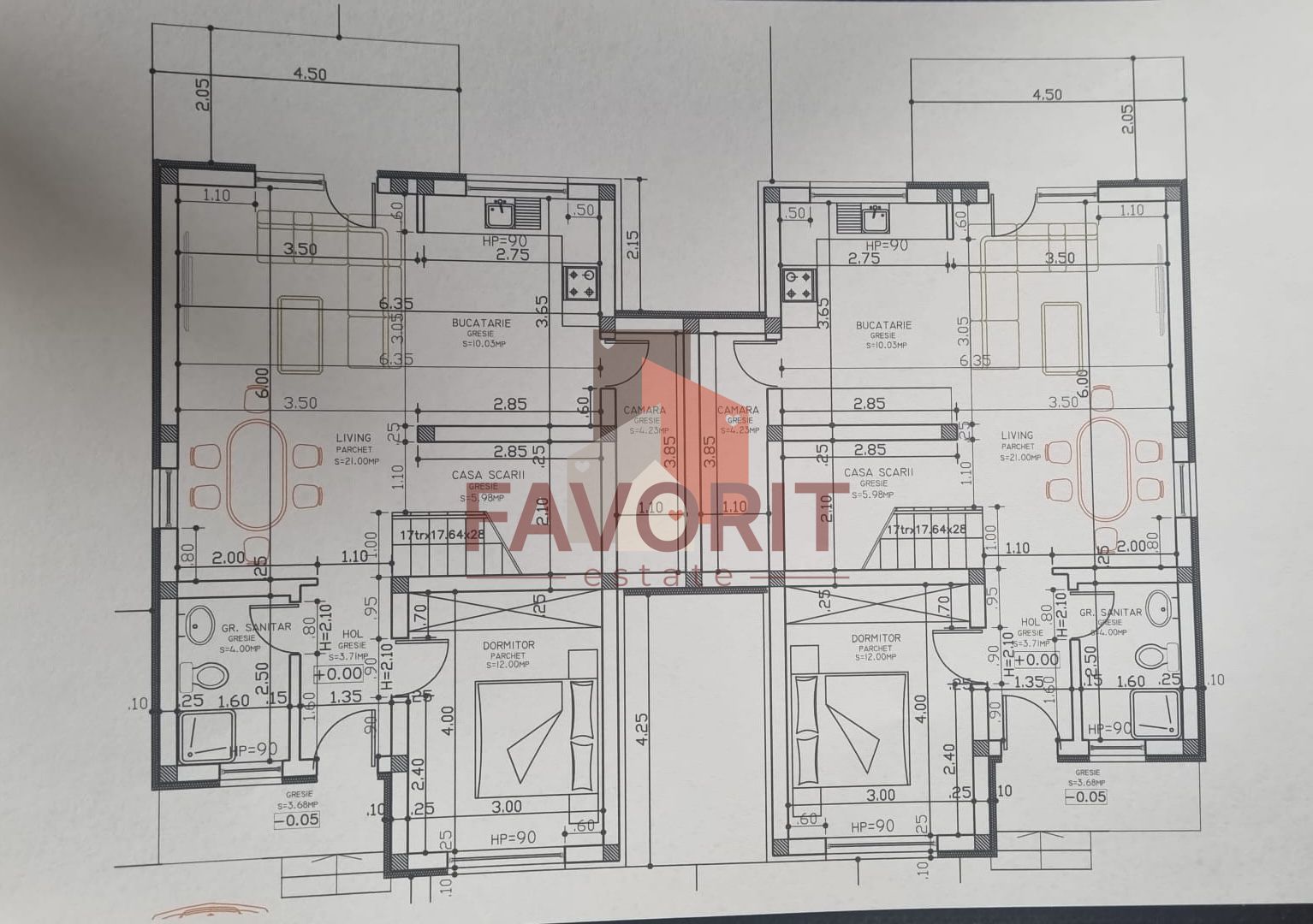 Duplex despartit | 4 camere | Asfalt si toate utilitatile | Zona excelenta - Schiță 11