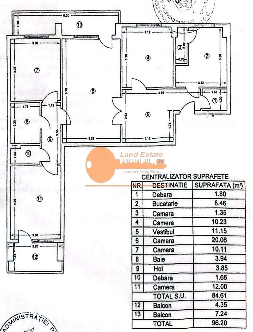 Apartament 4 camere, 96 mp, modern și luminos – Vitan - Schiță 9