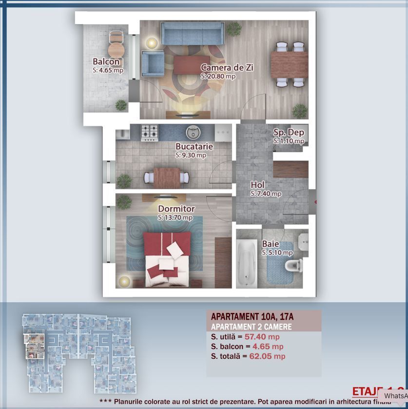 AP. 2CAM. SPATIOS IN BLOC FINALIZAT - DISCOUNT 50% LOCUL DE PARCARE! - Poză 3