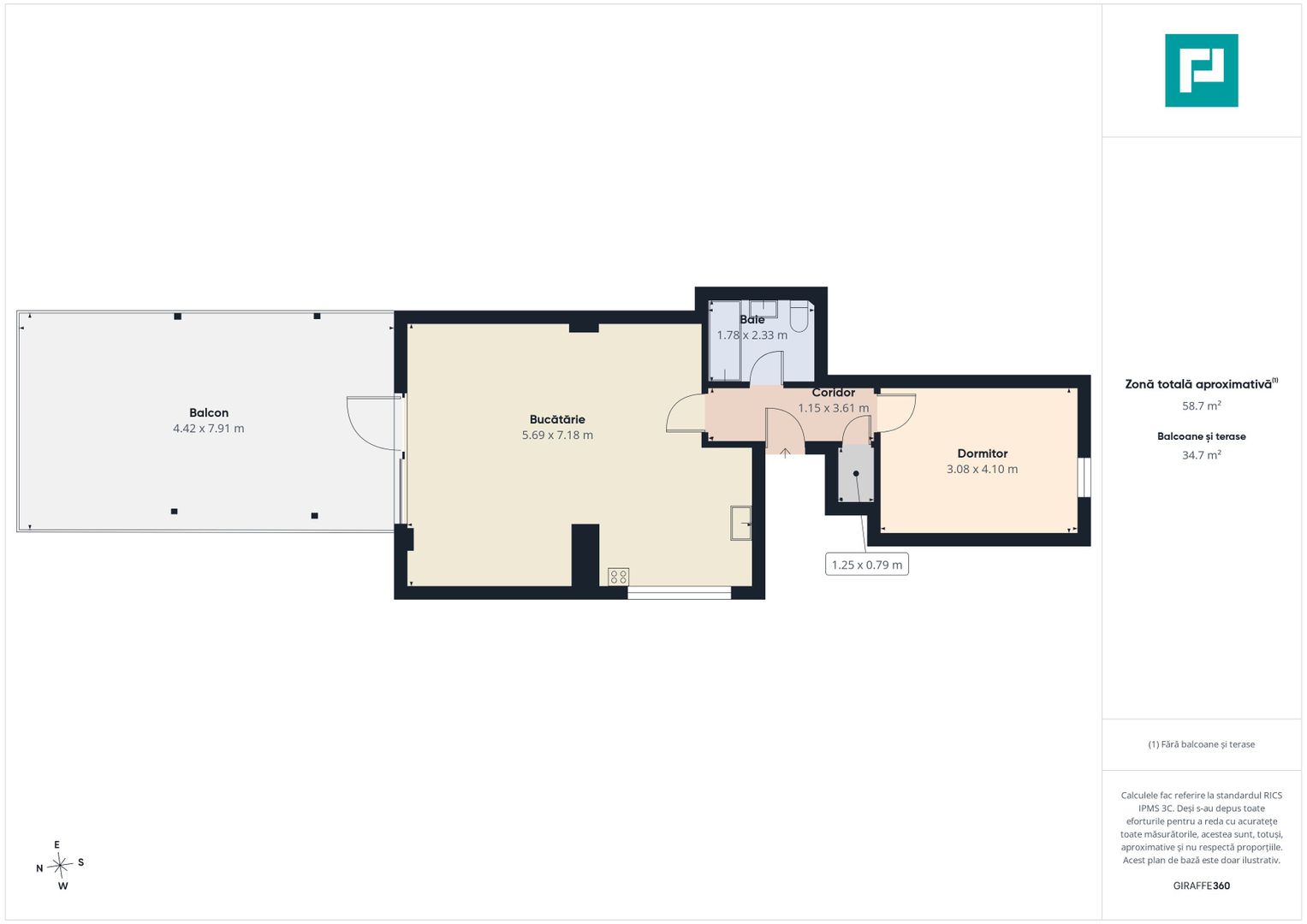 Apartament 2 camere – Bloc nou | Terasă 35 mp | - Poză 11