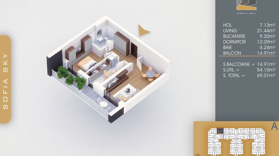 2 camere spatios Titan Pallady  7 min Metrou Nicolae Teclu - Schiță 6