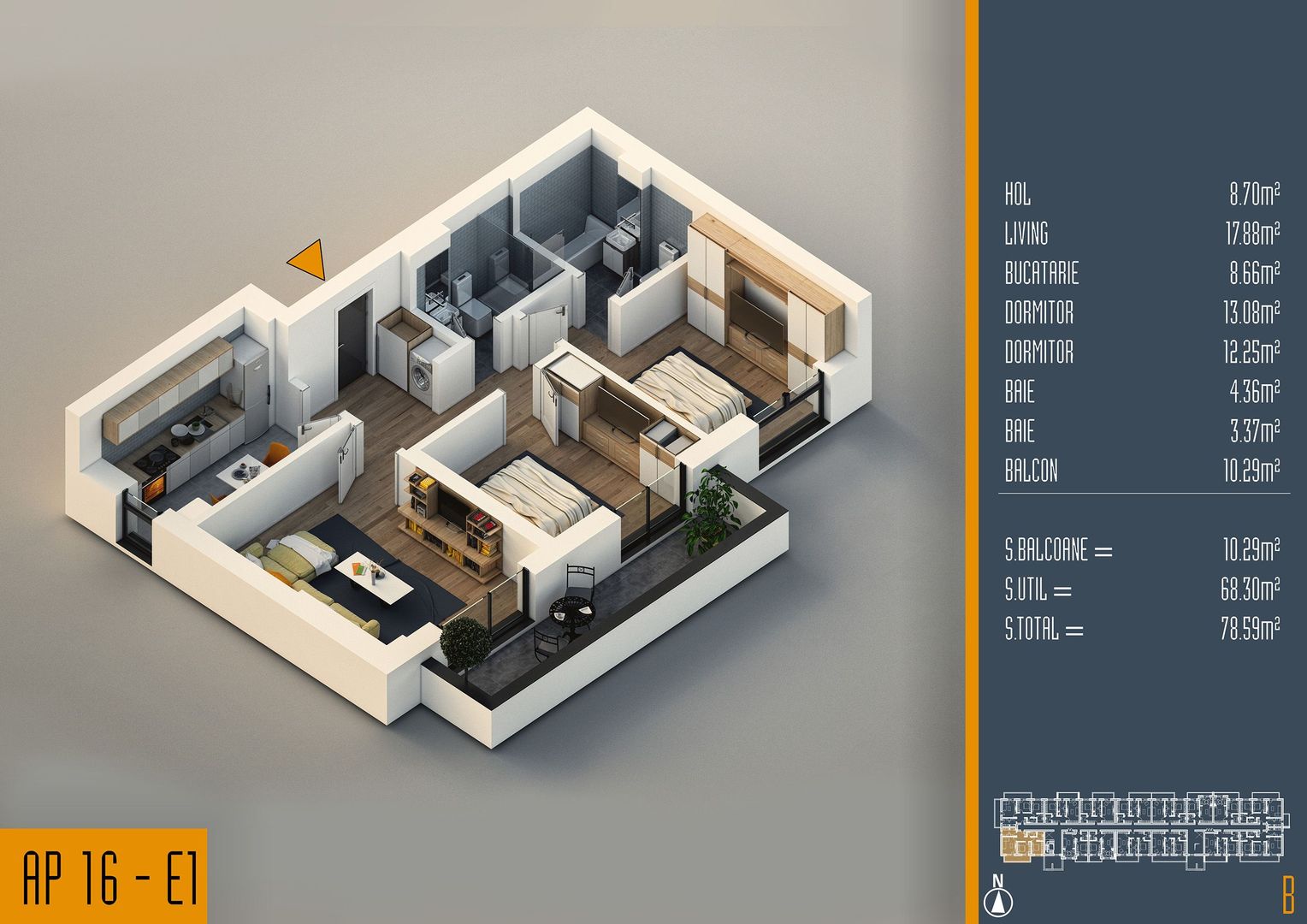 Oferta Lansare 3 camere proiect nou Pallady - Schiță 6