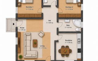Casă individuală 3 camere | Parter | Curte 320 mp | Berceni - Schiță 4