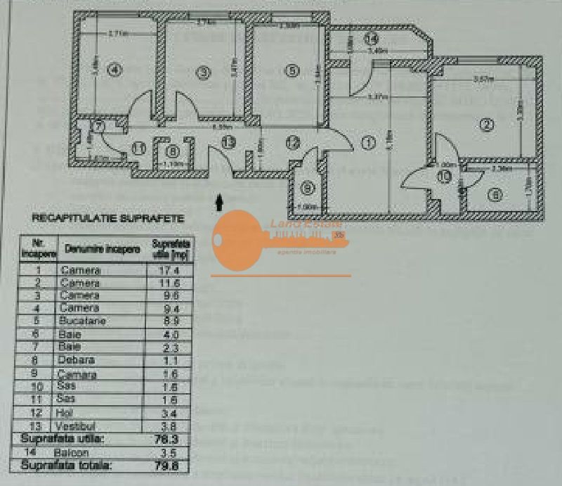 4 camere la 300m de Metrou Crangasi - Schiță 16