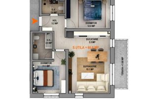 Apartament spatios si modern, 3 camere si balcon - Poză 4