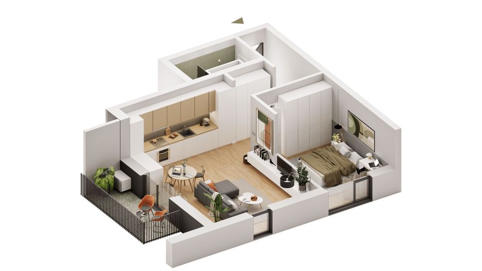 Apartament cu 2 camere în Pârneava - Poză 1