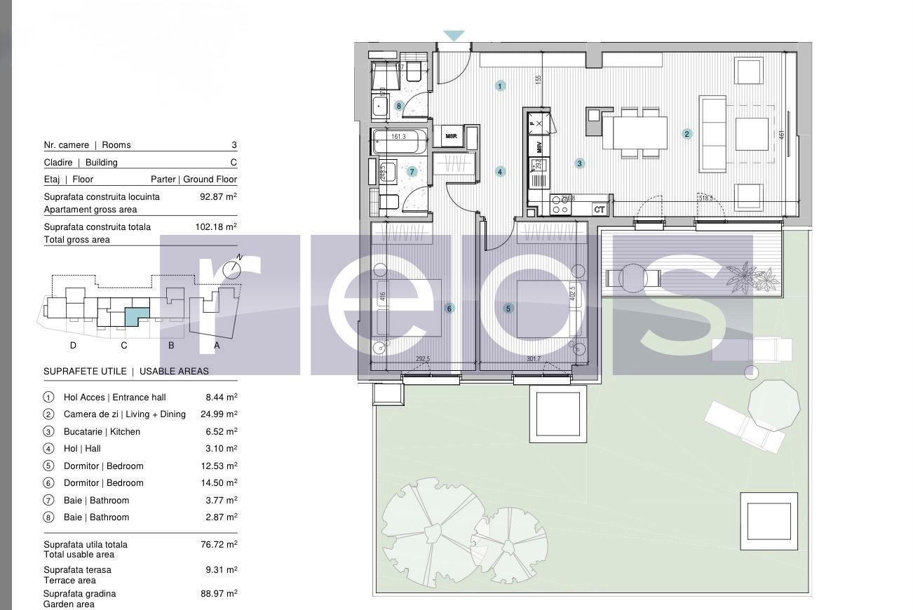 VANZARE 3 CAMERE | CURTE 88 MP | MOBILAT SI UTILAT LUX | STRAULESTI | - Poză 35