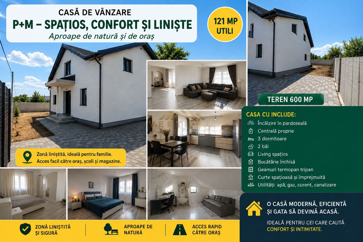 Casă Parter + Mansardă de vânzare în Comuna Berceni - Poză 1