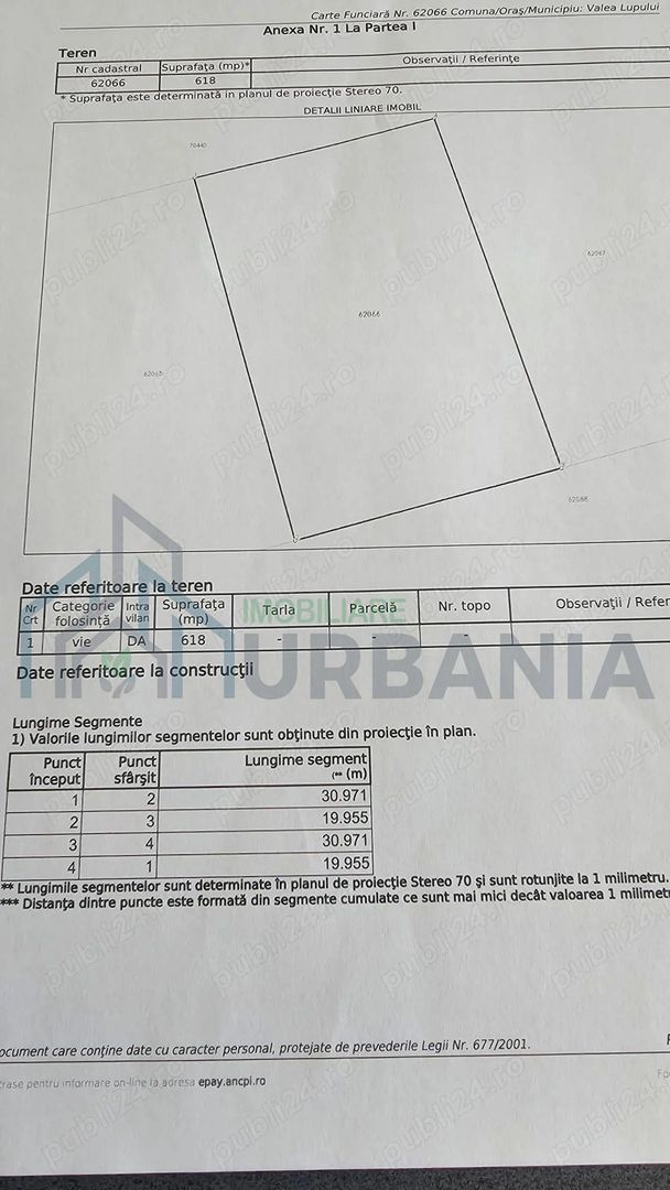Teren 618 mp intravilan Valea Lupului, Iasi - Poză 1