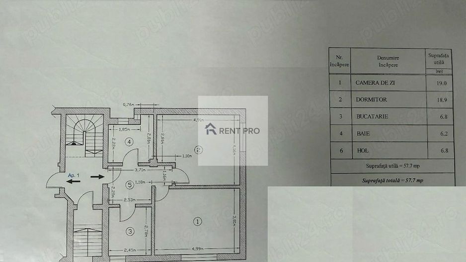 Apartament 2 camere de vânzare | 57,7 mp | Parter înalt | Lujerului - Poză 10