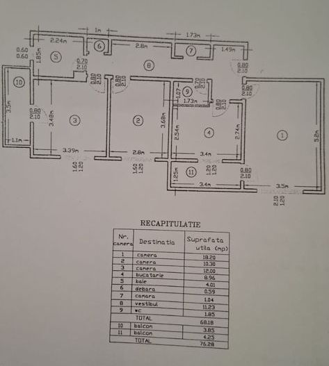 3 camere decomandat || Crângași || aproape de parc si de Lacul Morii - Schiță 22