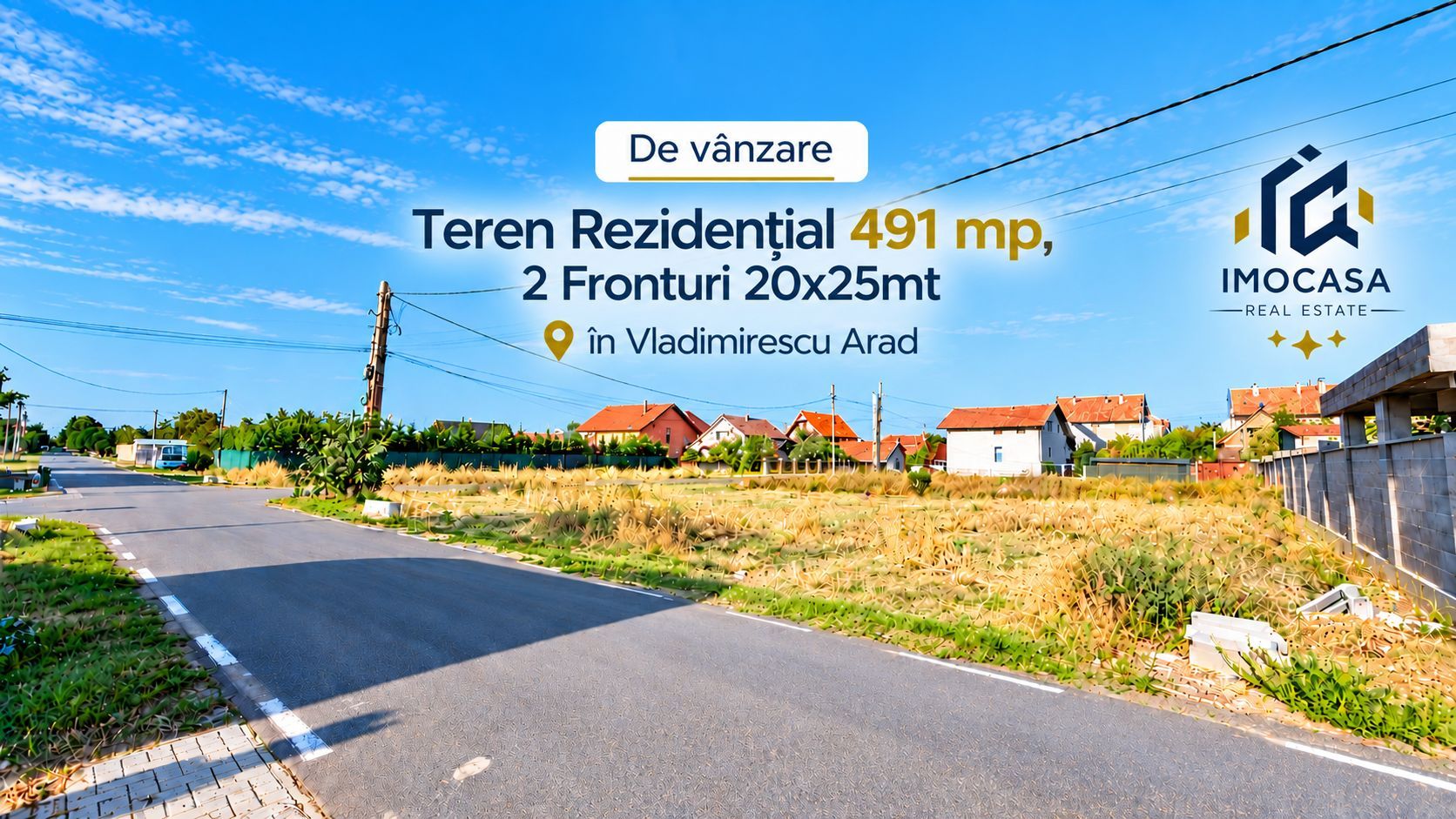 De vânzare Teren Rezidential 491 mp, 2 Fronturi. în Vladimirescu Arad, - Poză 1