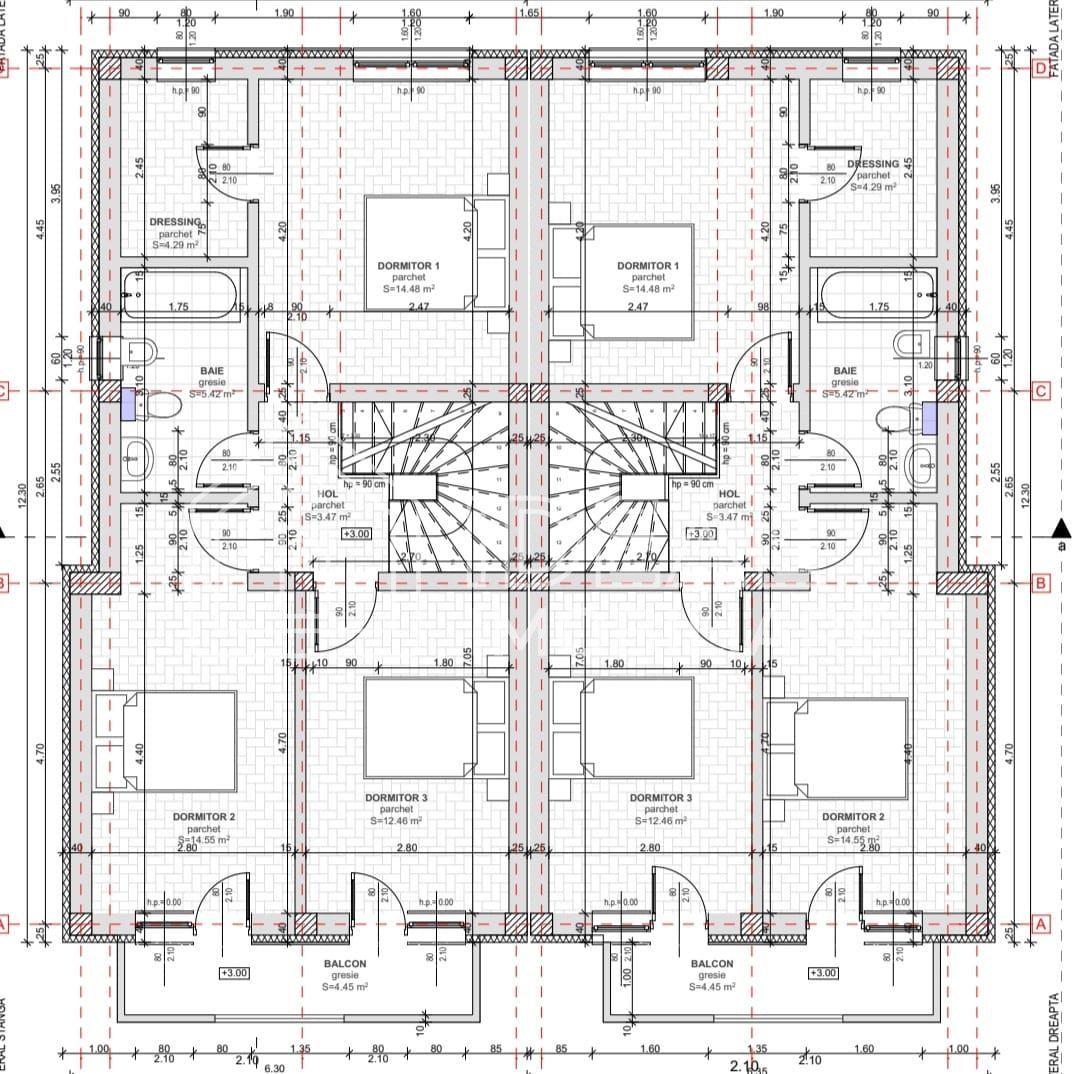 Duplex in Cisnadie cu 4 camere si 250 mp de curte, in Cisnadie - Schiță 10