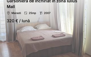 Garsonieră de închiriat în zona Iulius Mall - Poză 1