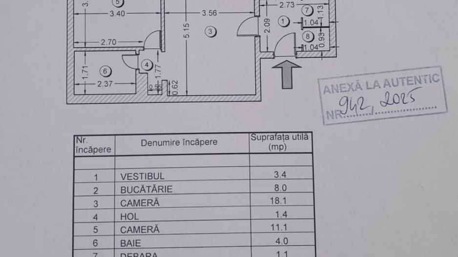 APARTAMENT 2 CAMERE | ZONA MOȘILOR | BLOC REABILITAT - Schiță 9