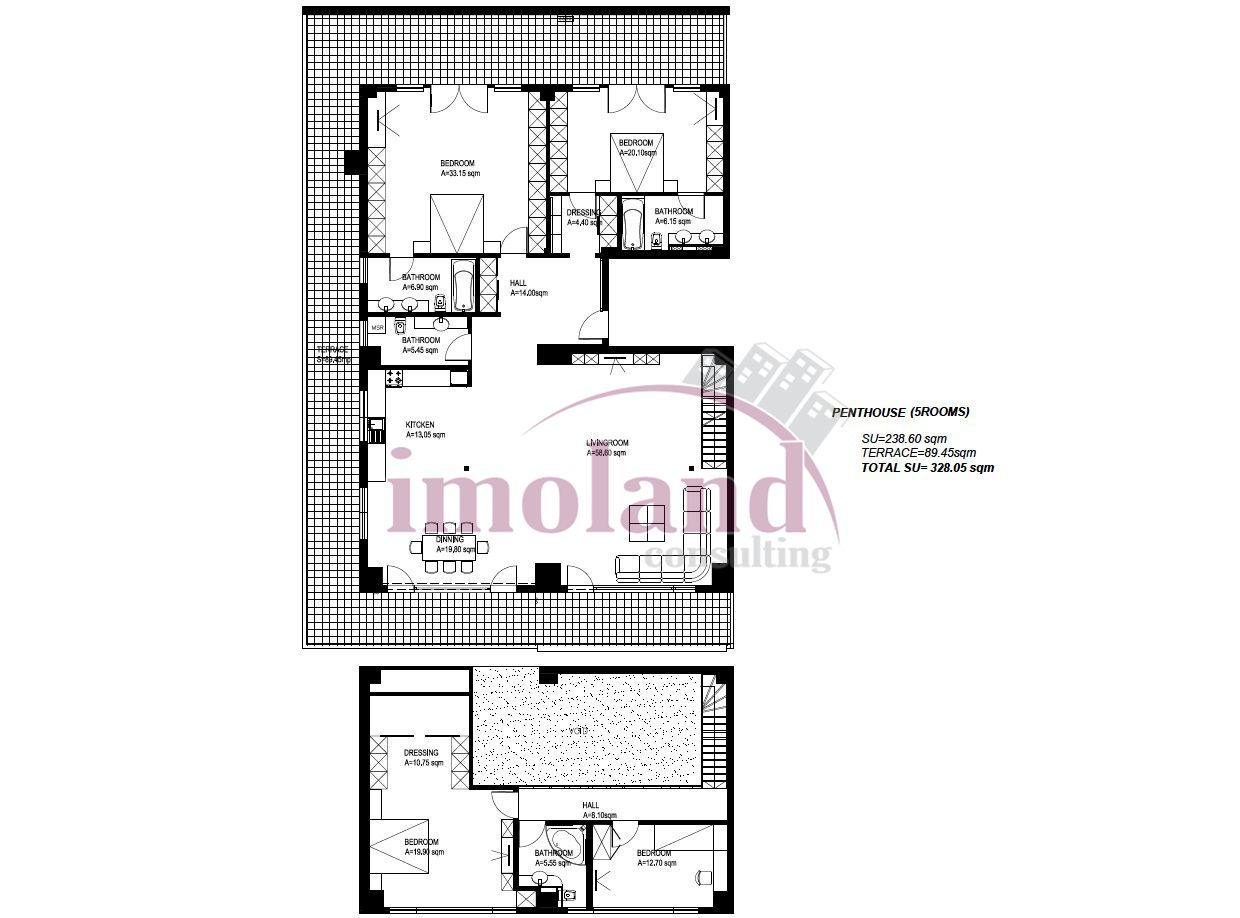 Penthouse - Terasa 90 mp - inchiriere - Primaverii - Schiță 18