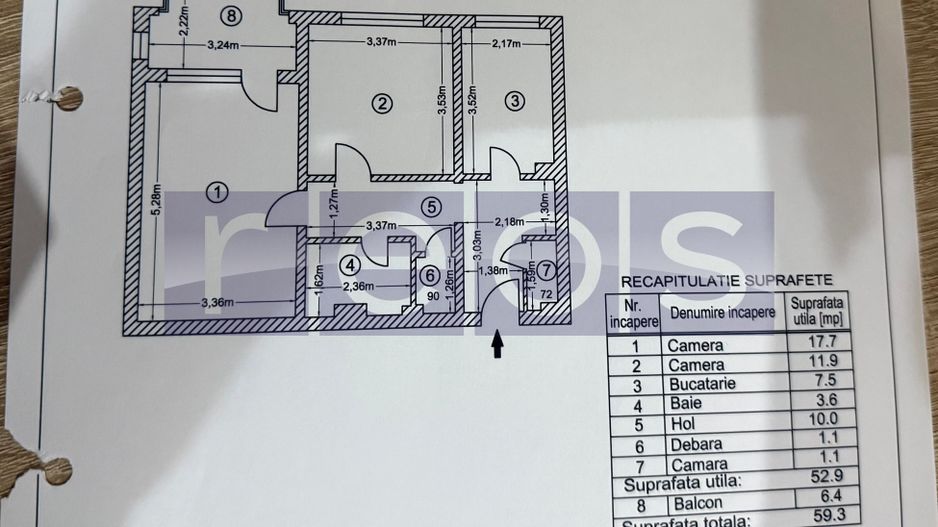 VANZARE 2 CAMERE | ZONA TITAN- PARC IOR | ETAJ 3 - Poză 13
