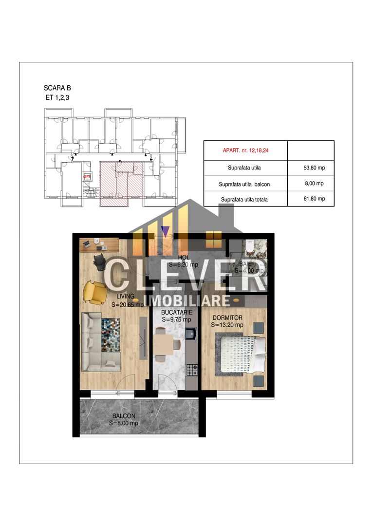 Apartament Decomandat cu Finisaje la Alegere și Comision 0% - Schiță 6