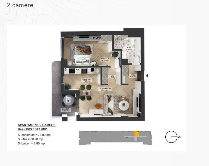 Apartament 2 camere Pipera | OMV Comision 0% - Poză 6