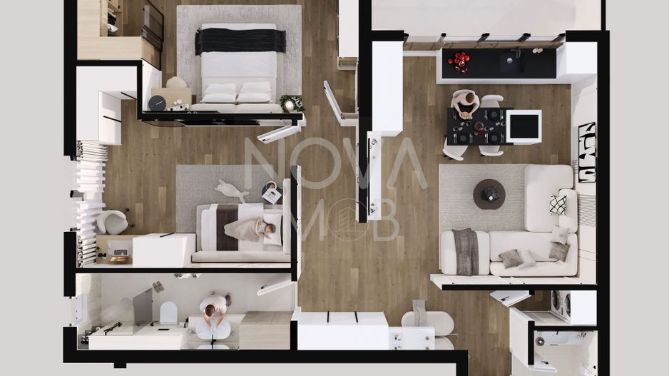 Apartament 3 camere,  2 bai - Calea Surii Mici, Sibiu - Poză 12