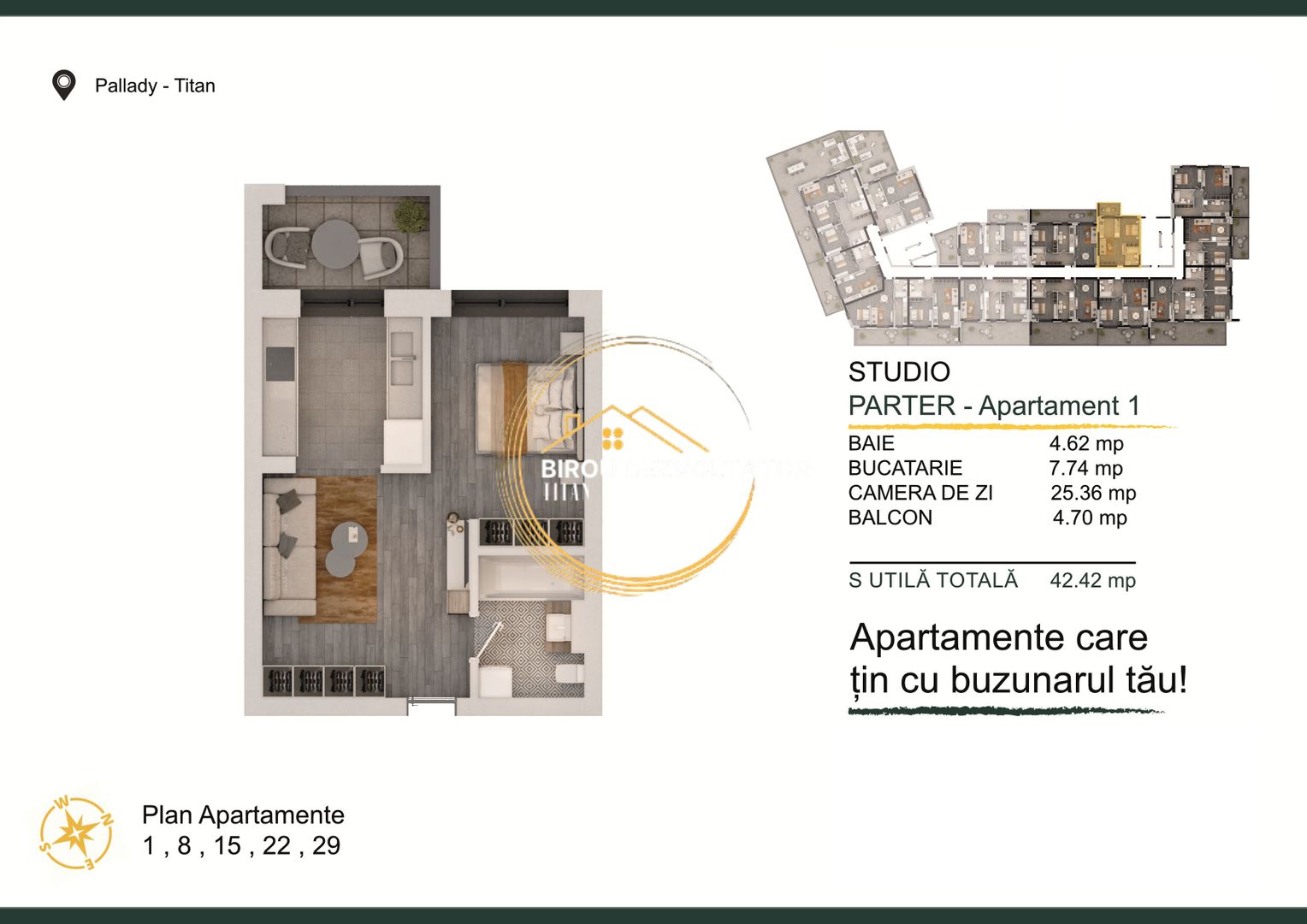 Investitie Proiect NOU Titan Pallady Ansamblu premium Zona Verde - Schiță 5