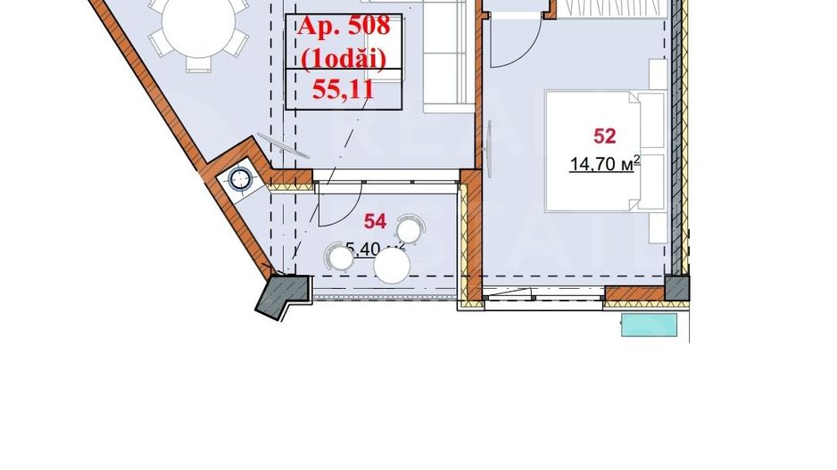 Vânzare, apartament, 1 cameră, terasă, strada Grenoble, Botanica - Poză 3