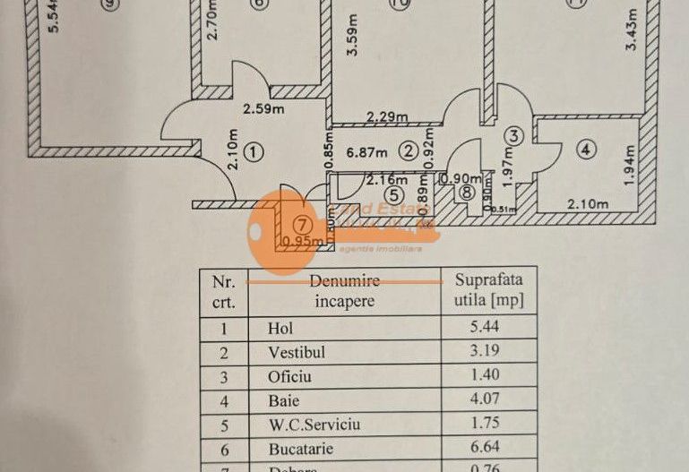 Apartament 3 camere decomandat – Șoseaua Olteniței - Schiță 11