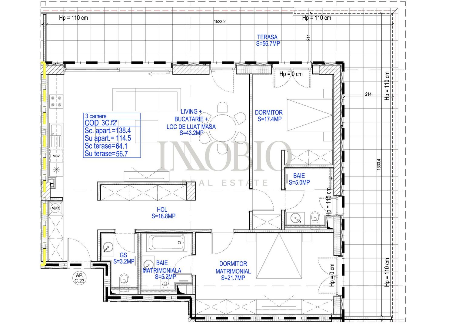 Apartament 3 Camere | Vedere spre Parc | Terasa 57 MP | Rahmaninov - Poză 20