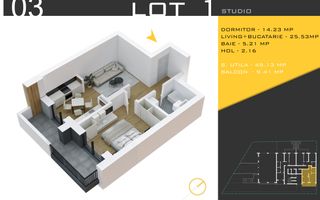 2 camere  Titan Pallady  Metrou Nicolae Teclu - Schiță 11