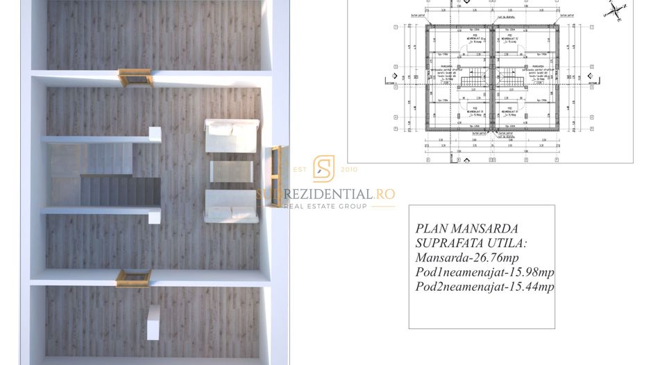 Duplex spatios 5 camere, 133 mp utili si parcare, Strada Astrelor - Poză 7