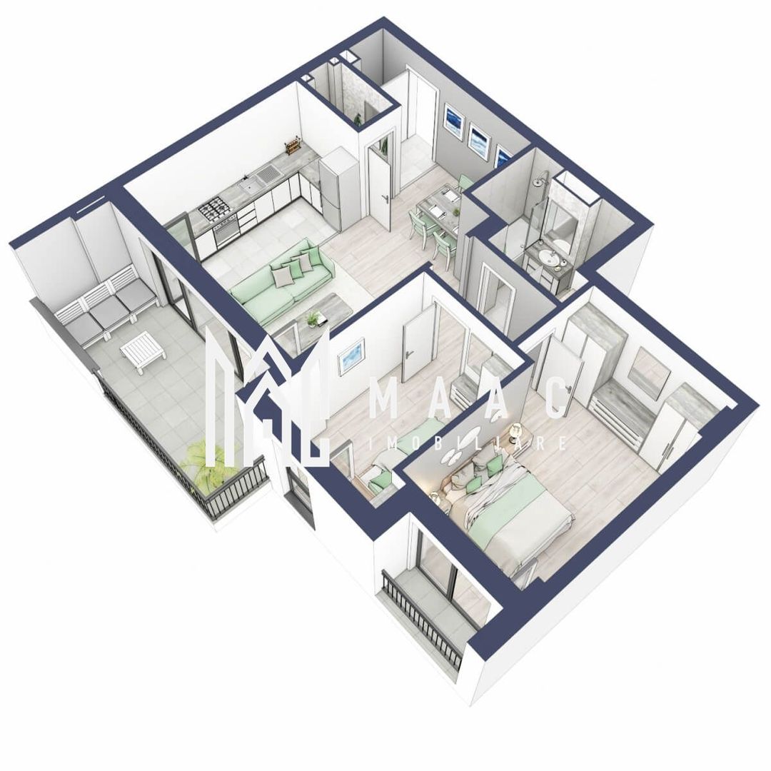 Apartament 3 camere | Balcoane 10.6 mp | Etaj 2 | Turnisor - Poză 1