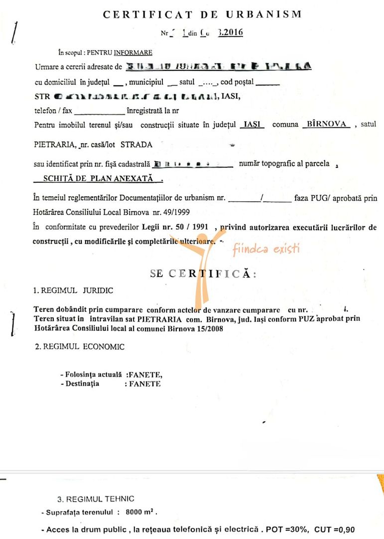 Teren intravilan 8000mp, Comuna Bârnova Iași - Poză 2