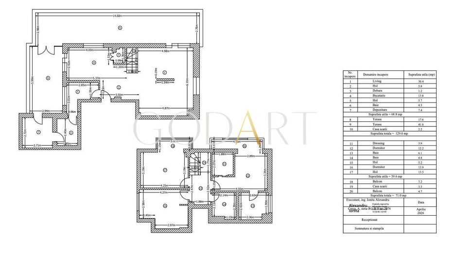 Apartament premium cu 4 camere și terasă spectaculoasă - Schiță 35