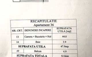 Apartament open space, 52 mp, CUG, bloc nou 2022, etaj 7/7, cu lift si aer conditionat - Poză 1