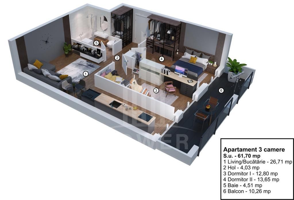 Apartament 3 camere de vânzare | Zona Ogorului - Poză 3