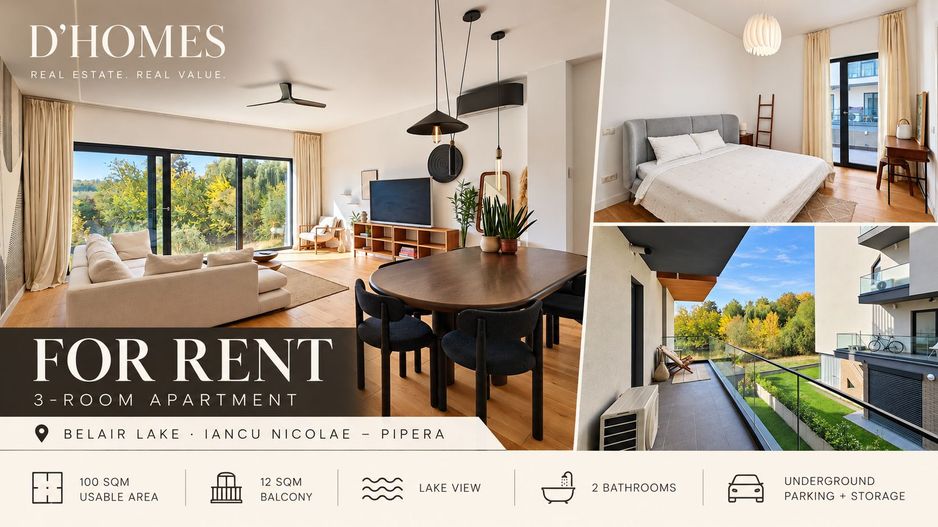 Rent I Premium 3-Room Apartment | Lake View | 100 sqm - Poză 1