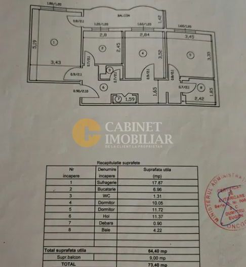 APARTAMENT 3 CAMERE DECOMANDAT | 74 MP | 2 BĂI | DANCU - Poză 2