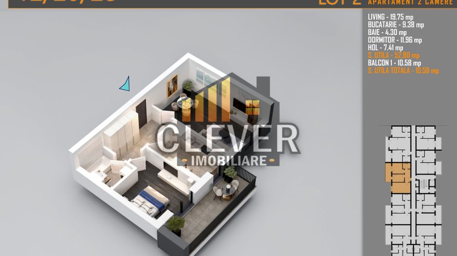 Apartament 2 Camere, Comision 0%, Pallady - metrou Teclu - Schiță 7