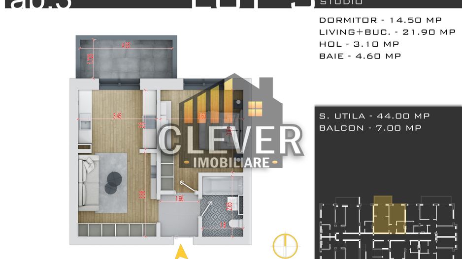 Studio, Incalzire Pardoseala, Finisaje la Alegere - Pallady - Poză 3