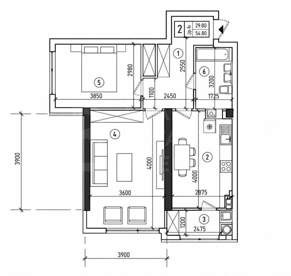 Vânzare, apartament, 2 camere, str.  Nicolae Dimo, sectorul Durlești - Poză 4