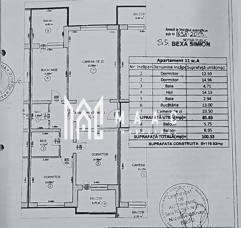 Apartament 3 camere nou de inchiriat | 100MP | Selimbar - Schiță 25