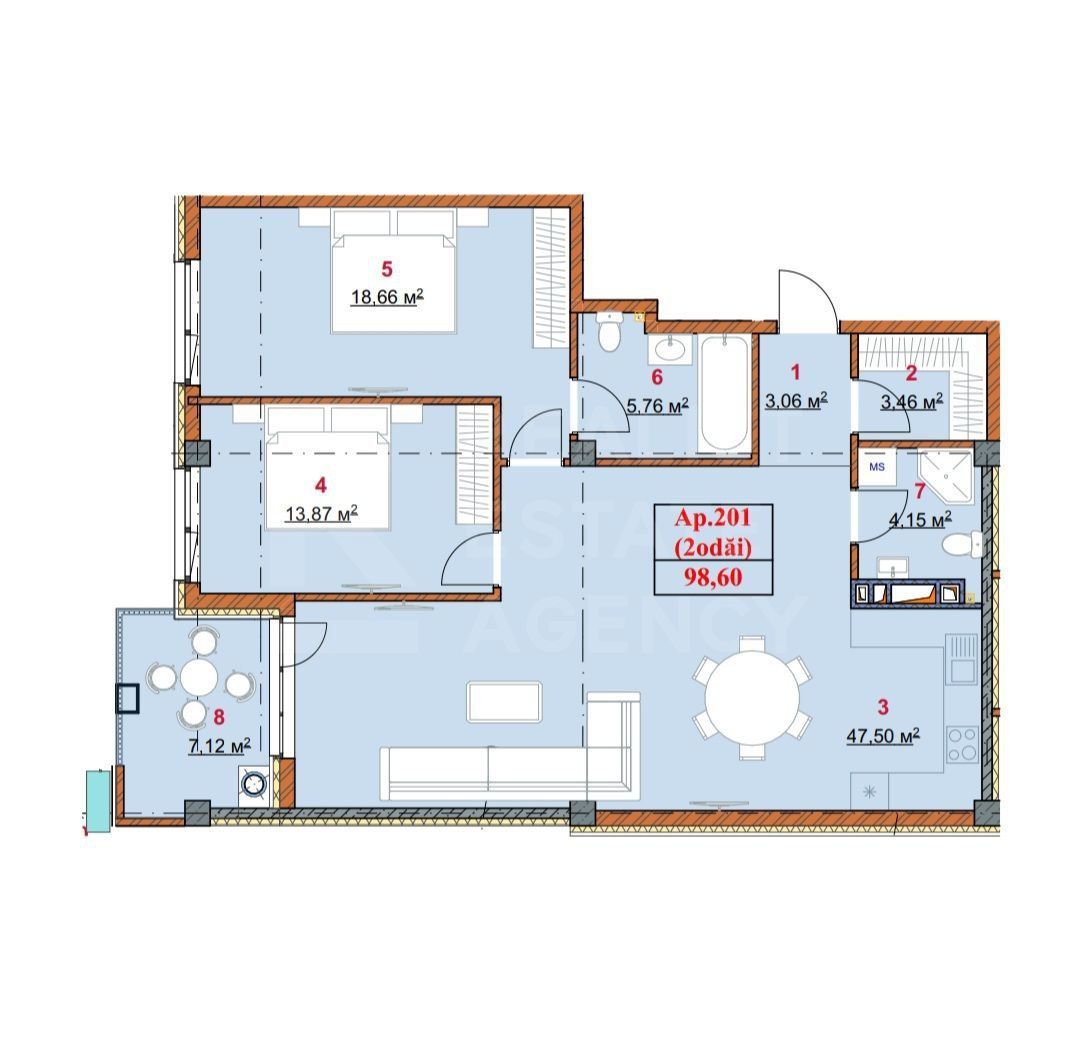 Vânzare, apartament, 3 camere, strada Grenoble, Botanica - Poză 5