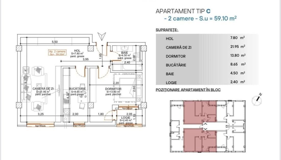 Apartament 2 camere, D.,59mp, Valea Lupului - Poză 6
